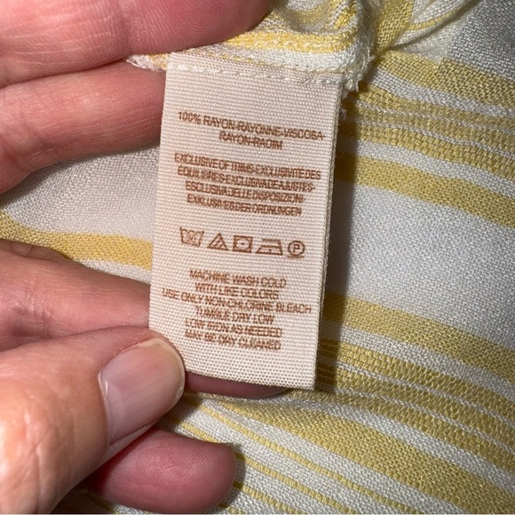 Free People Baby Blues Striped Button Down Top Yellow L - Picture 8 of 9